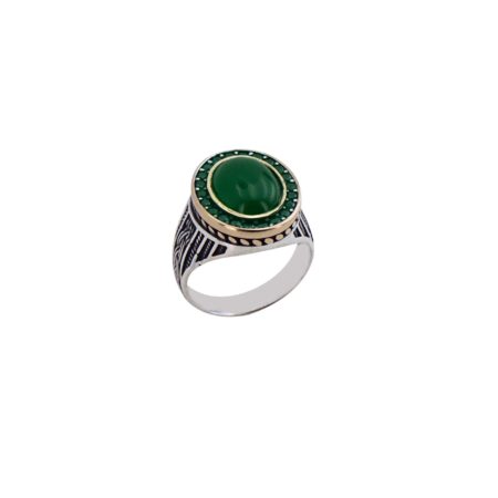 Chevalier 925 Ασημένιο Δαχτυλίδι Με Πράσινη Πέτρα
