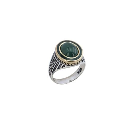 Chevalier Δαχτυλίδι Με Πράσινη Πέτρα Σε Ασήμι 925
