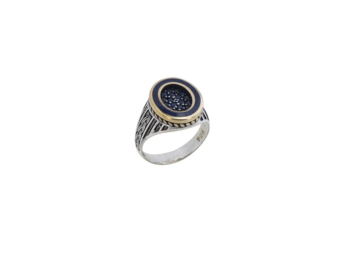 Δαχτυλίδι Ασημένιο Σεβαλιέ 925 Με Μπλε Πέτρες