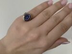 Δαχτυλίδι Ασημένιο Σεβαλιέ 925 Unisex Με Μπλε Πέτρες