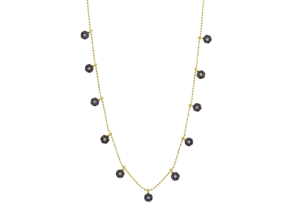 Επίχρυσο Κολιέ 925 Με Μπλε Ζιργκόν