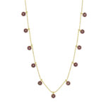 Επίχρυσο Κολιέ 925 Με Ροζέτες Από Ζιργκόν Πέτρες