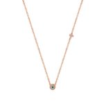 Κολιέ Ροζ Χρυσό Ματάκι 9Κ Και Σταυρουδάκι Με Ζιργκόν