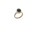 Ροζ Επίχρυσο Δαχτυλίδι Με Πράσινο Ζιργκόν Σε Ασήμι 925