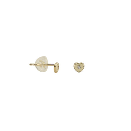 Σκουλαρίκια Χρυσά Καρδιά 9Κ Με Πέτρα Ζιργκόν