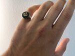 Unisex Ασημένιο Δαχτυλίδι Κορώνα 925 Με Μαύρες Πέτρες