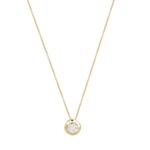 Χρυσό Μενταγιόν Μονόπετρο Ζιργκόν Με Αλυσίδα 14Κ