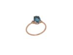 Δαχτυλίδι Με Τοπάζι London Blue Και Διαμάντια Σε Ροζ Χρυσό 18Κ