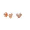 Διαμαντένια Σκουλαρίκια Καρδιά Σε Ροζ Χρυσό 18Κ