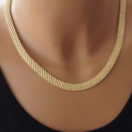 Κολιέ Χρυσή Αλυσίδα Στριφτή 14 Καρατίων