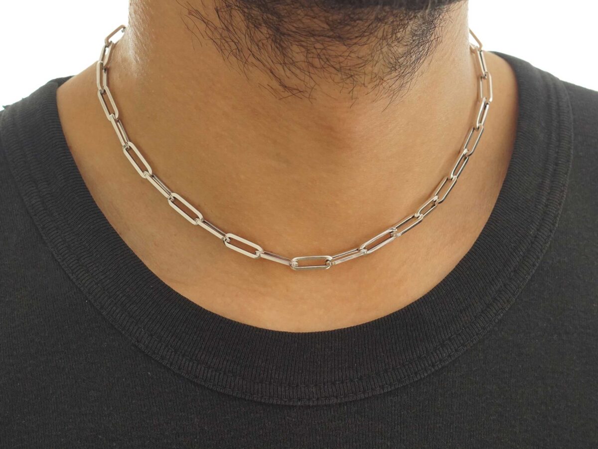 Λευκόχρυση Αλυσίδα Λαιμού 14Κ Μήκους 45,00 cm Unisex