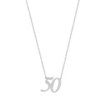 Λευκόχρυσο Κολιέ Με Αριθμούς 14Κ