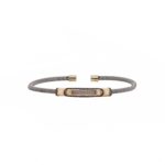 Χειροπέδα Με Ζιργκόν Πέτρες Από Χρυσό 14 Καράτια Και Ατσάλι