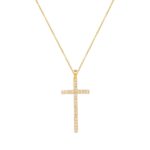 Χρυσός Σταυρός 18Κ Με Μπριγιάν Και Βενετσιάνα Αλυσίδα