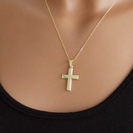 Χρυσός Σταυρός Βάπτισης Με Αλυσίδα 9 Καράτια