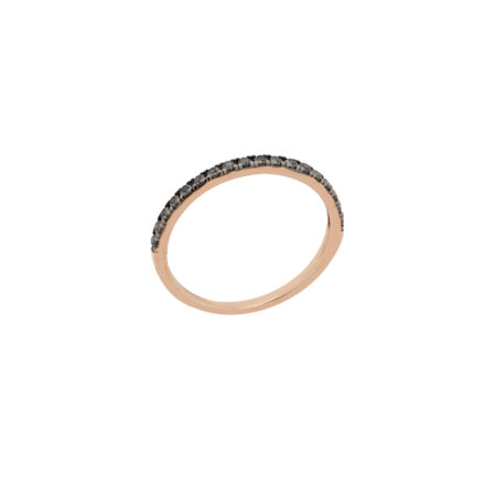 Δαχτυλίδι Μισόβερο Ροζ Χρυσό 9Κ Με Μαύρες Πέτρες Ζιργκόν