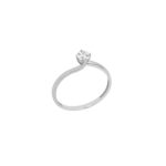 Δαχτυλίδι Μονόπετρο Φλόγα Με Ζιργκόν Σε Λευκόχρυσο 9Κ