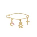 Παραμάνα Χρυσή Για Νεογέννητο Κοριτσάκι 9Κ