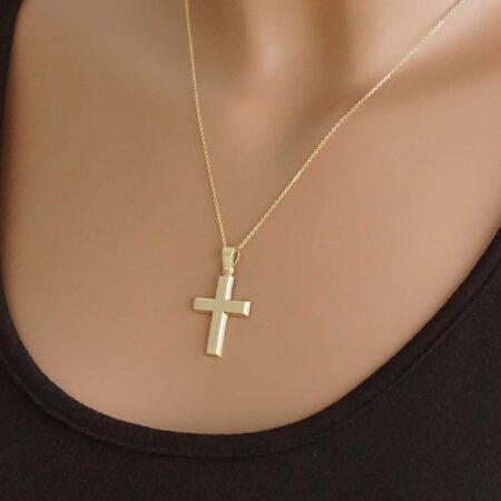 Σταυρός Βάπτισης Με Αλυσίδα Σε Χρυσό 9 Καράτια