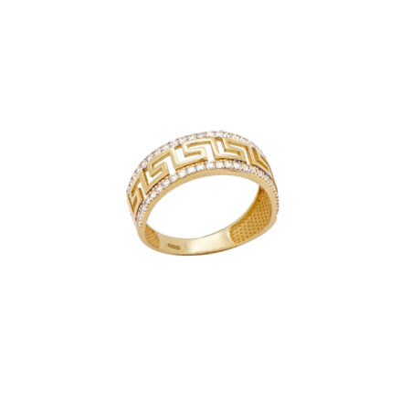 Χρυσό Δαχτυλίδι Μαίανδρος 14Κ Σε Διχρωμία