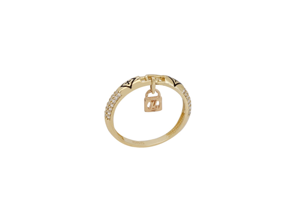 Δαχτυλίδι Χρυσό 14Κ Με Ζιργκόν Πέτρες Και Σμάλτο