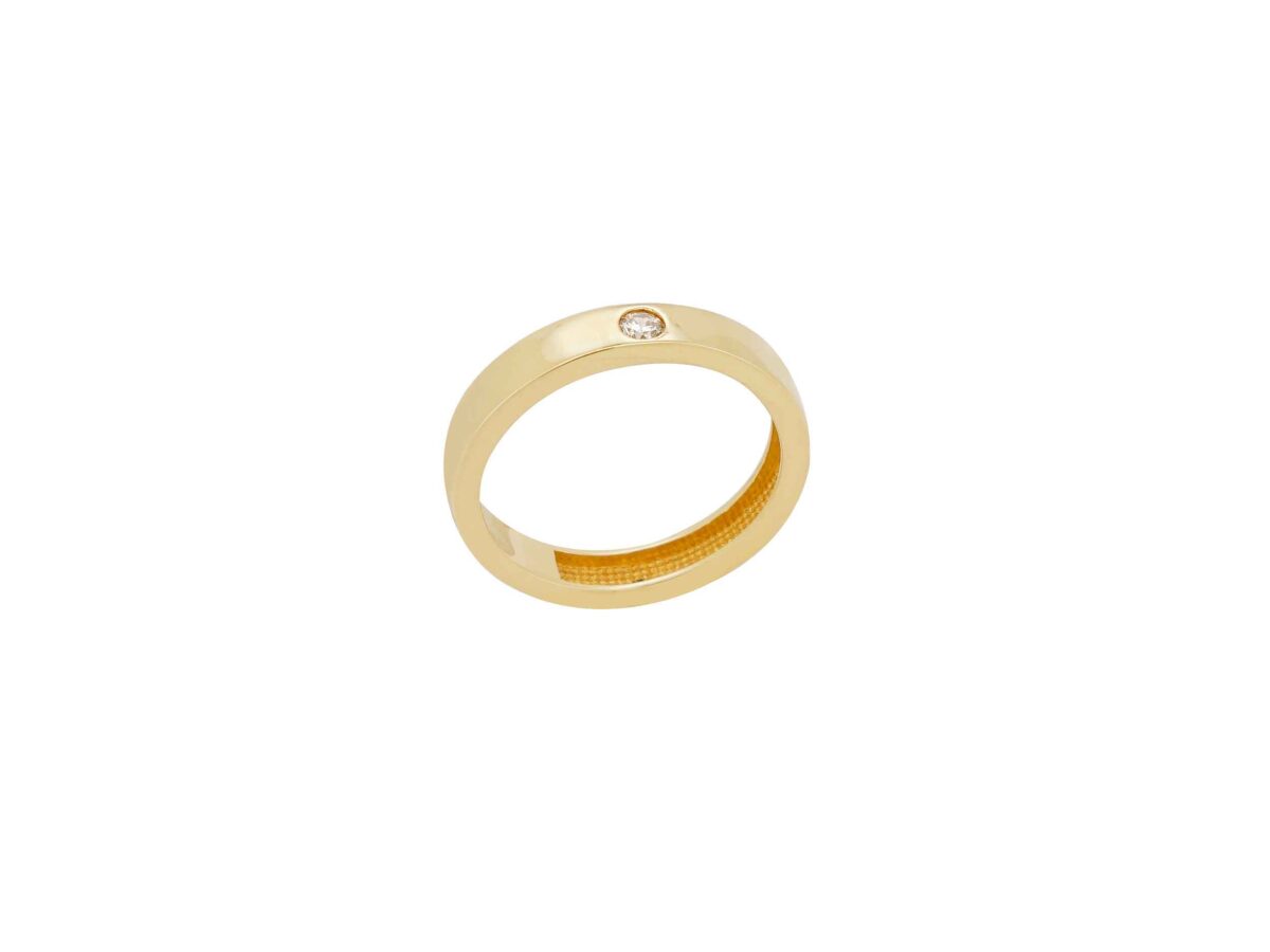 Δαχτυλίδι Βέρα Χρυσό 14Κ Με Ζιργκόν Πέτρα