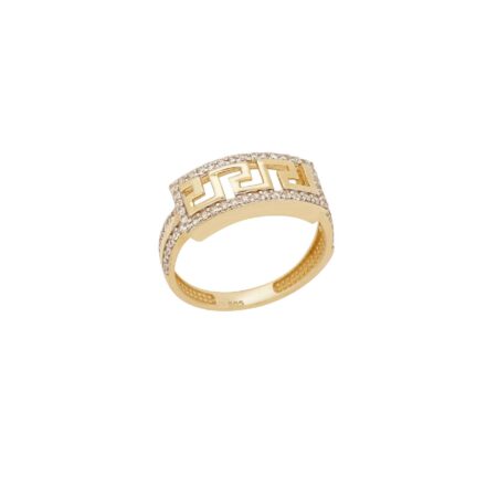 Δίχρωμο Χρυσό Δαχτυλίδι Μαίανδρος 14Κ Με Ζιργκόν