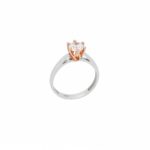 Δίχρωμο Δαχτυλίδι Μονόπετρο Κορώνα 14Κ Με Ζιργκόν