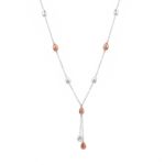 Λευκόχρυσο Κρεμαστό Με Ροζ Χρυσά Στοιχεία 14Κ