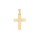 Σταυρός Βάπτισης Χρυσός 14Κ Σε Διχρωμία
