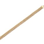 Δίχρωμο Χρυσό Βραχιόλι 14Κ Με Διαμαντάρισμα