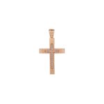 Σταυρός Ροζ Χρυσός 14 Καράτια Με Πέτρες Ζιργκόν