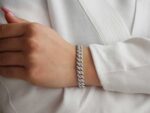 Ασημένιο Βραχιόλι Αλυσίδα 925 Με Ζιργκόν Πέτρες