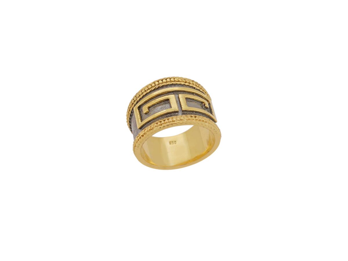 Χειροποίητο Δαχτυλίδι Ασημένιο 950 Με Επιχρύσωμα 18Κ