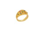 Χειροποίητο Δαχτυλίδι Με Πολύχρωμες Πέτρες Από Επιχρυσωμένο Ασήμι 925