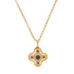 Χειροποίητο Μενταγιόν Με Ζιργκόν Πέτρες Και Αλυσίδα Από Επιχρυσωμένο Ασήμι 925