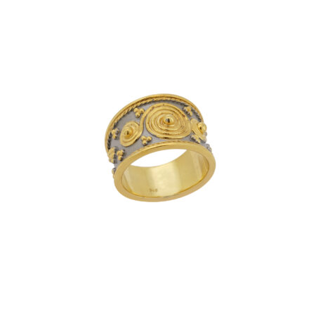 Δαχτυλίδι Χειροποίητο Ασημένιο 925 Με Επιχρύσωμα 18Κ