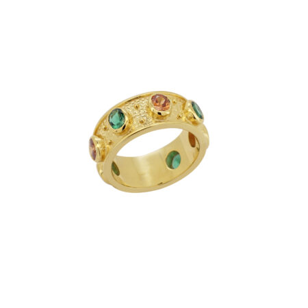 Δαχτυλίδι Χειροποίητο Με Πέτρες Ζιργκόν Από Ασήμι 925 Με Επιχρύσωμα 18Κ