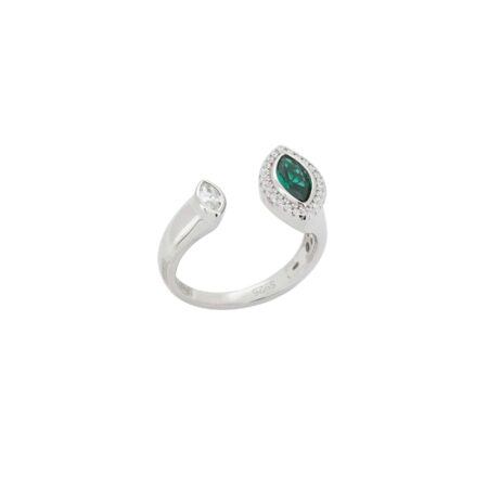 Δαχτυλίδι Με Πράσινη Πέτρα Ζιργκόν Σε Ασήμι 925