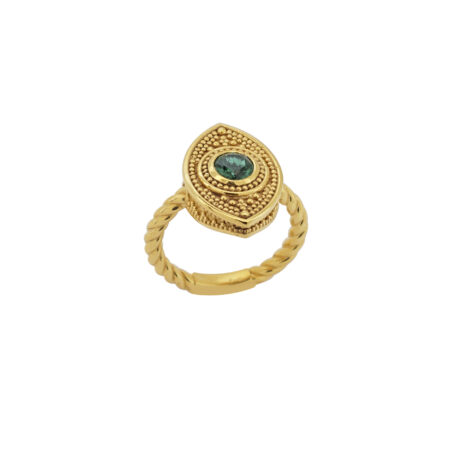 Γυναικείο Χειροποίητο Δαχτυλίδι Από Επιχρυσωμένο Ασήμι 925