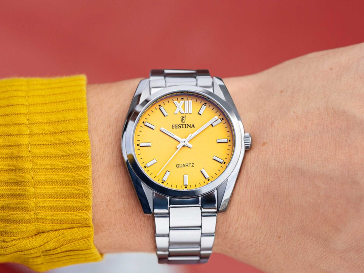 Ρολόι Festina Με Κίτρινο Καντράν Unisex F20622/G
