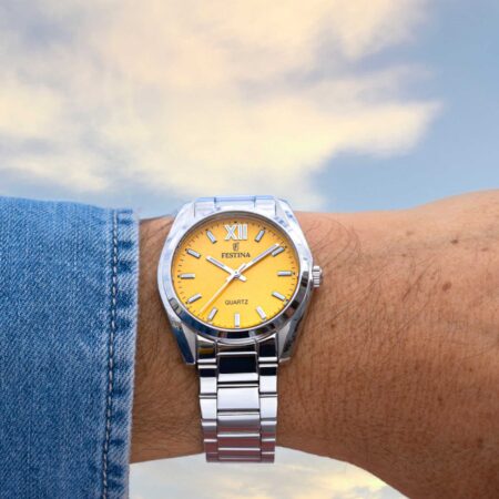 Unisex Ρολόι Festina Με Κίτρινο Καντράν F20622/G