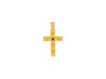 Βυζαντινός Σταυρός Χειροποίητος Με Πράσινη Πέτρα Σε Χρυσό 14Κ