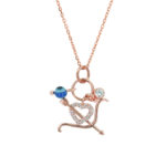 Ασημένια Καρδιά Κόσμημα Κρεμαστό Ροζ Επίχρυσο 925 (κωδ: AM527)