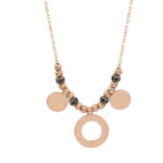 Ροζ Επίχρυσο Μενταγιόν Με Κύκλους Από Ασήμι 925 (κωδ: AM536)