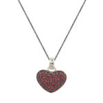 Ασημένιο Μενταγιόν Καρδούλα 925 Με Επιπλατίνωμα (κωδ: AM675)