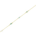 Παιδικό Βραχιόλι Χρυσό Με Ματάκι Πατούσα Και Σταυρό 9Κ (κωδ: GB205)