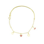 Κοριτσίστικο Βραχιόλι Με Κρεμαστά Στοιχεία Σε Χρυσό 9 Καρατίων (κωδ: GB208)