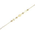 Χρυσό Βραχιόλι Με Καρδιές 14Κ  (κωδ: GB622)