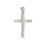 Λευκόχρυσος Σταυρός Με Καμπύλη 14 Καρατίων (κωδ: GC535)